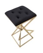 Tabouret de bar Piramid doré/noir - 75x40x40 cm