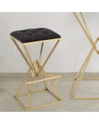Tabouret de bar Piramid doré/noir - 75x40x40 cm