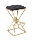Tabouret de bar Piramid doré/noir - 75x40x40 cm