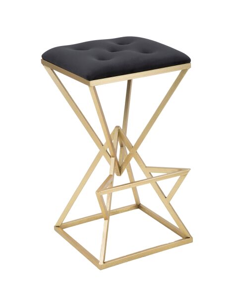 Tabouret de bar Piramid doré/noir - 75x40x40 cm