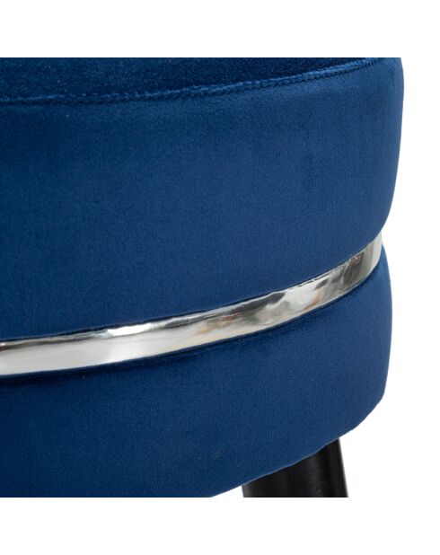Tabouret de bar Paris bleu/noir/argenté - 74x35x35 cm