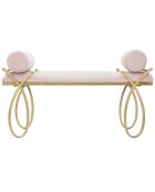 Banc Ribbon rose/doré - 53x112.5x49 cm