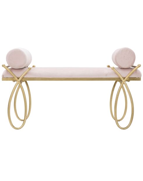 Banc Ribbon rose/doré - 53x112.5x49 cm