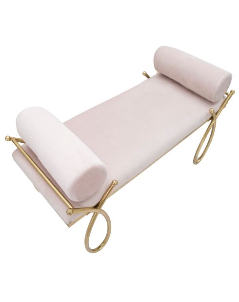 Bankje met roze/gouden lint - 53x112,5x49 cm