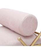 Banc Ribbon rose/doré - 53x112.5x49 cm