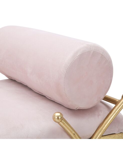 Bankje met roze/gouden lint - 53x112,5x49 cm