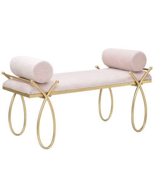 Banc Ribbon rose/doré - 53x112.5x49 cm