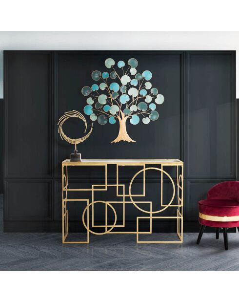 Console Marie doré/noir - 81x120x41 cm