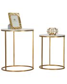 2 Tables d'appoint Simply doré/blanc