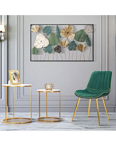 2 mesas auxiliares Simply doradas y blancas