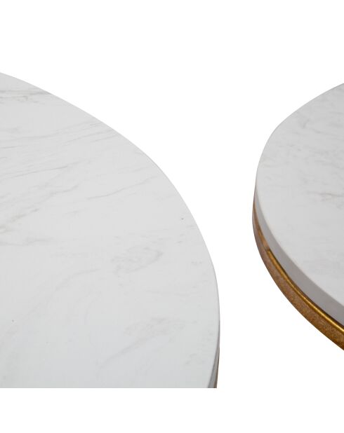 2 mesas auxiliares Simply doradas y blancas