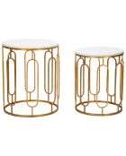 2 Tables d'appoint Tory doré/blanc