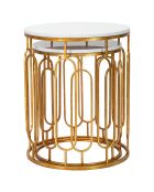 2 Tables d'appoint Tory doré/blanc