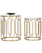 2 Tables d'appoint Tory doré/blanc