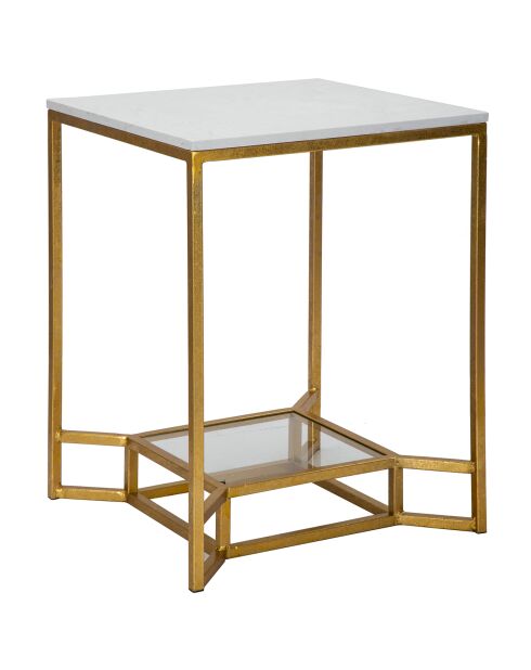 Table d'appoint Marble doré/blanc - 60x47x47 cm
