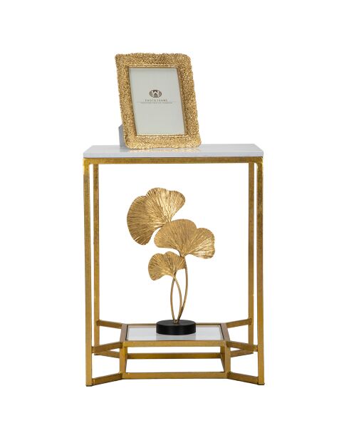 Table d'appoint Marble doré/blanc - 60x47x47 cm