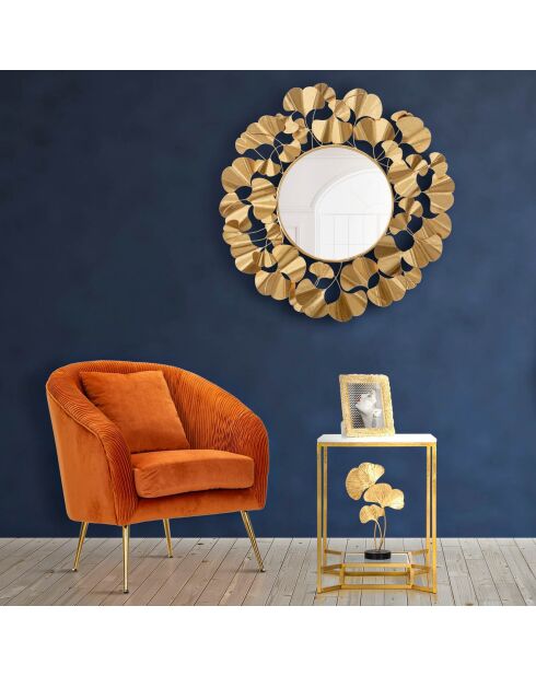 Table d'appoint Marble doré/blanc - 60x47x47 cm