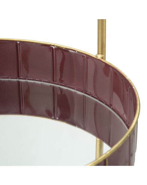 Plateau à 2 niveaux Glam bordeaux/doré - 56.5x36.5x34.5 cm