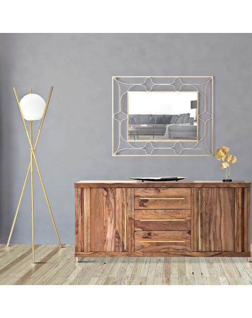 Lampadaire Glamy doré/blanc - 155x55x55 cm