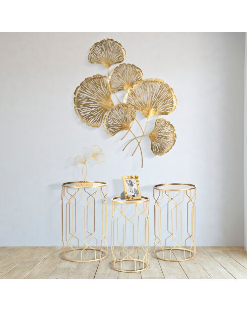 Décoration murale Iris dorée - 101x75x5.5 cm