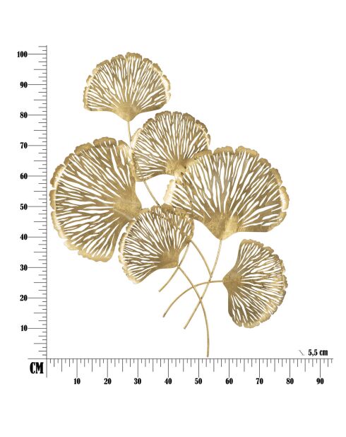 Décoration murale Iris dorée - 101x75x5.5 cm