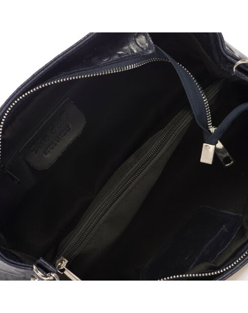 Sac à main en Cuir Alma bleu - 30x14x42 cm