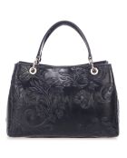Sac à main en Cuir Alma bleu - 30x14x42 cm