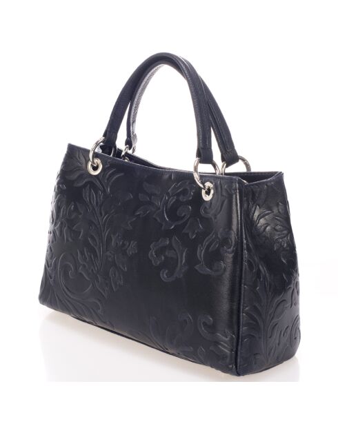 Sac à main en Cuir Alma bleu - 30x14x42 cm