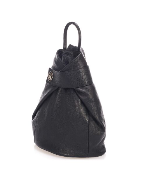 Sac à dos en Cuir Cait noir - 35x14x42 cm