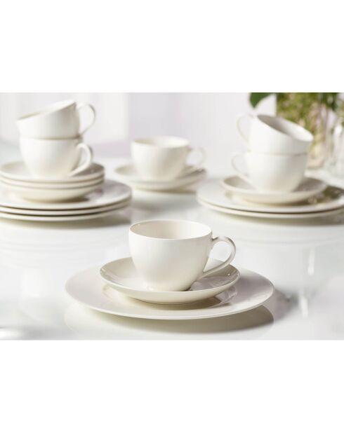 6 Sous-tasses à café en Porcelaine Basic blanches - D.14.7 cm