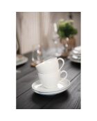 6 Sous-tasses à café en Porcelaine Basic blanches - D.14.7 cm