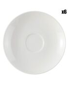 6 Sous-tasses à café en Porcelaine Basic blanches - D.14.7 cm