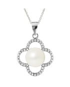 Collier en Argent rhodié & Perle d'Eau Douce blanc nacre naturel