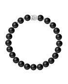 Buddah Armband aus Silber und schwarzem Achat