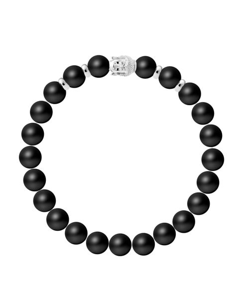 Bracciale Buddah in argento e agata nera