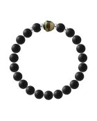 Tahiti-Armband aus Silber, Tahiti-Perle und schwarzem Achat