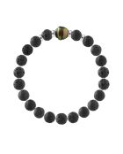 Tahiti-Armband aus Silber, Tahiti-Perle und schwarzem Lavastein