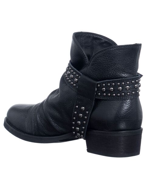Schwarze Lederstiefel Flora