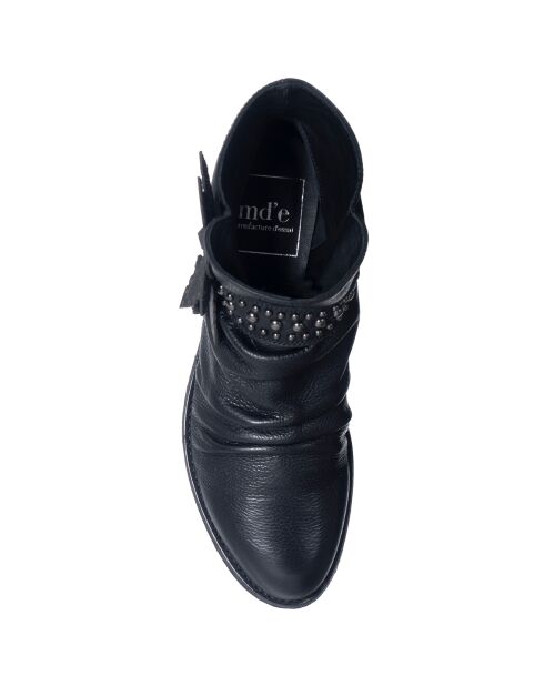 Schwarze Lederstiefel Flora
