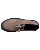 Boots en Velours de Cuir Gigi taupe - Talon 5 cm