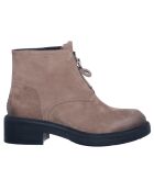 Boots en Velours de Cuir Gigi taupe - Talon 5 cm