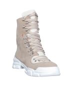 Boots en Velours de Cuir Kera beiges - Talon 5 cm