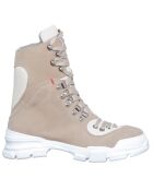 Boots en Velours de Cuir Kera beiges - Talon 5 cm