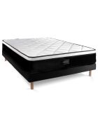 Ensemble Suite Matelas Ressorts ensachés à mémoire de forme 5 zones & Sommier noir - 140x200 cm