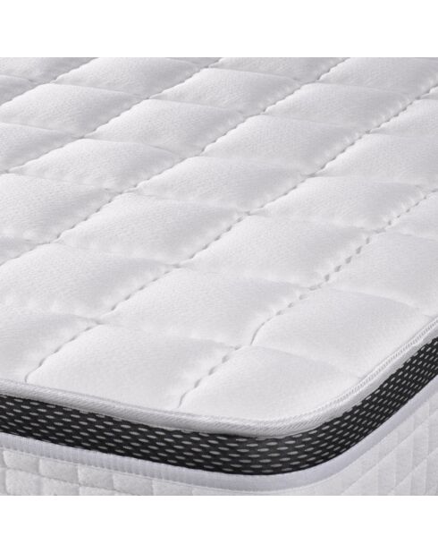 Ensemble Supérieur Matelas Mémoire de forme 3 zones & Sommier noir - 90x190 cm