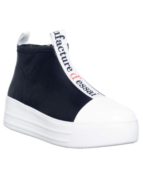 Boots en Cuir Pam noires - Talon 4.5 cm
