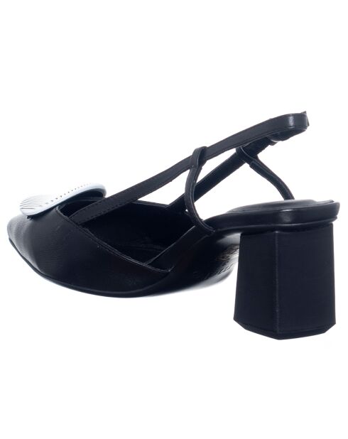 Sandales en Cuir Lili noires - Talon 5.5 cm