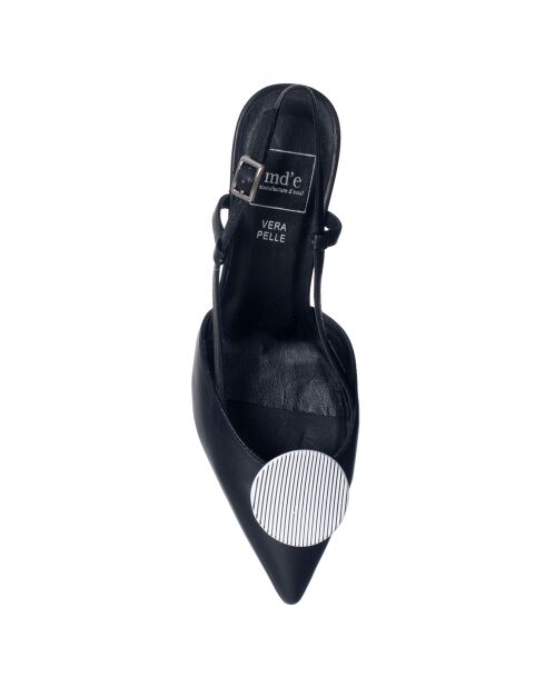 Sandales en Cuir Lili noires - Talon 5.5 cm