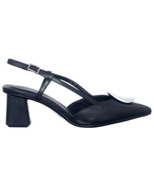 Sandales en Cuir Lili noires - Talon 5.5 cm