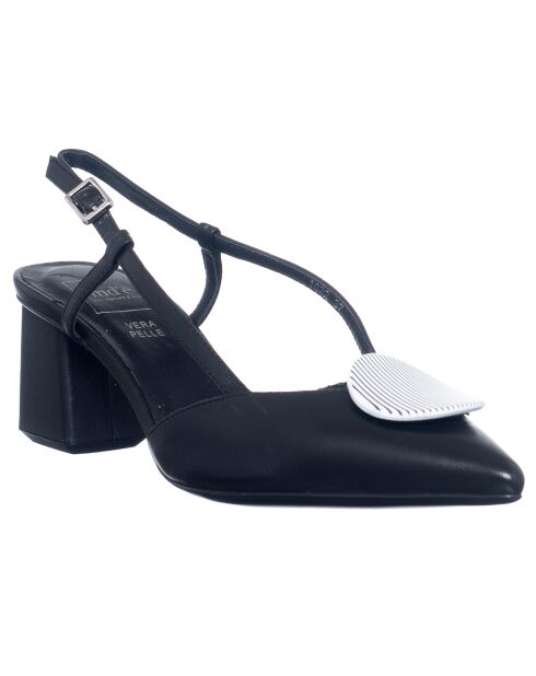 Sandales en Cuir Lili noires - Talon 5.5 cm